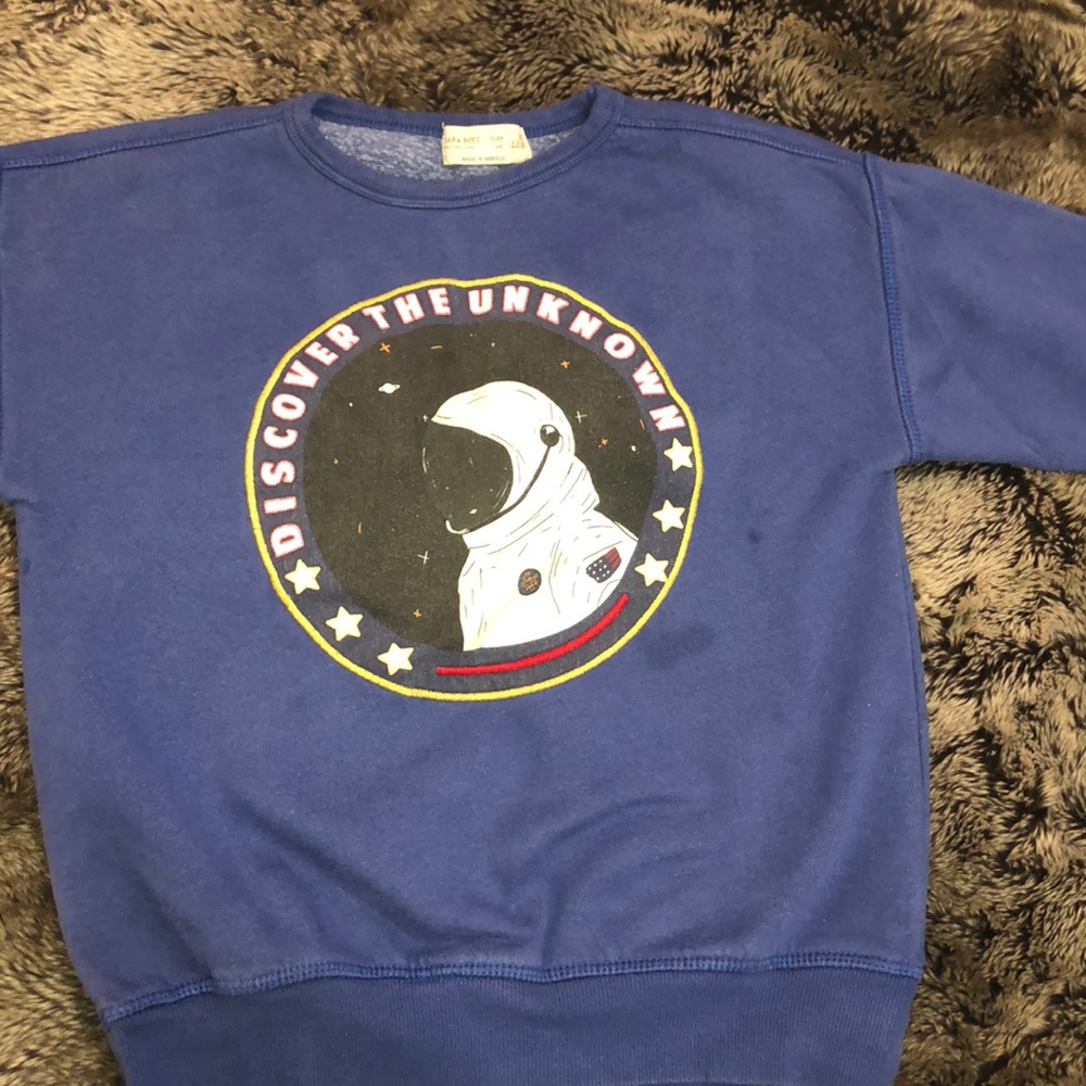 Zara blue astronaut pullover hoodie